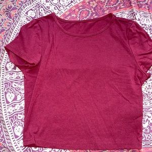 Maroon crop tee